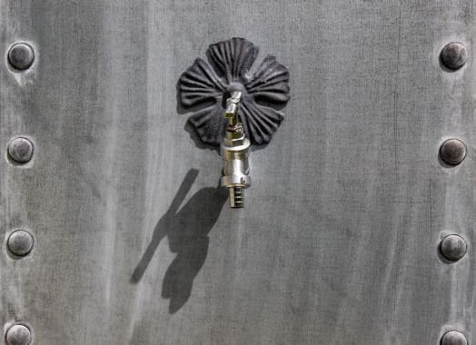 A tap and decoration on our metal water butt